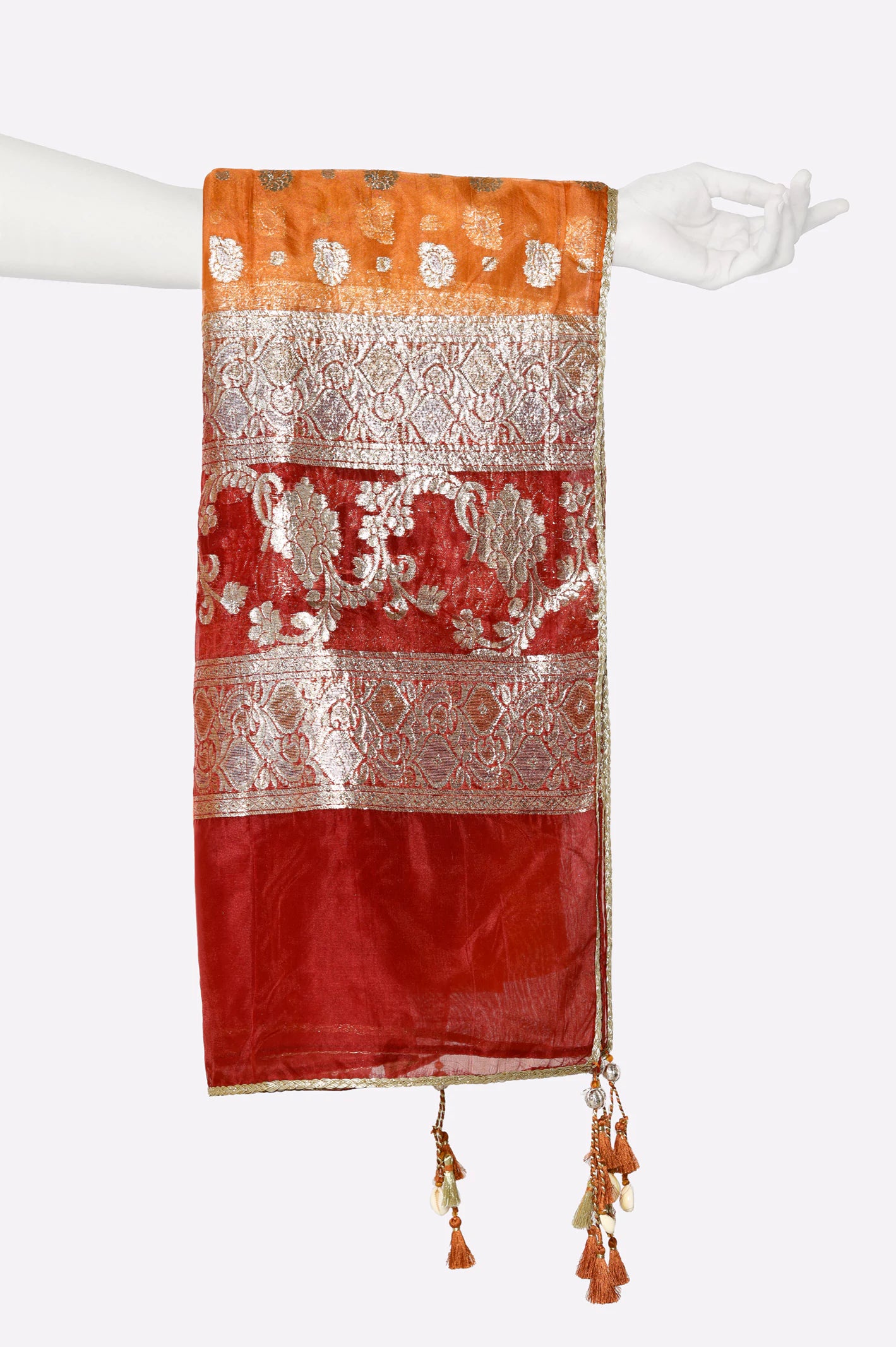 Maroon Printed Dupatta