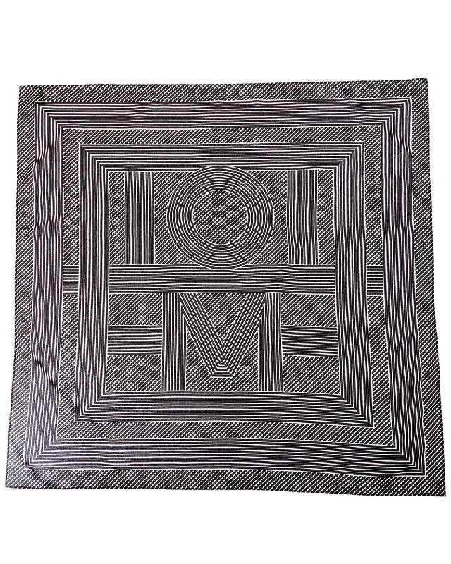 TOTEME Striped Monogram Print Silk Scarf