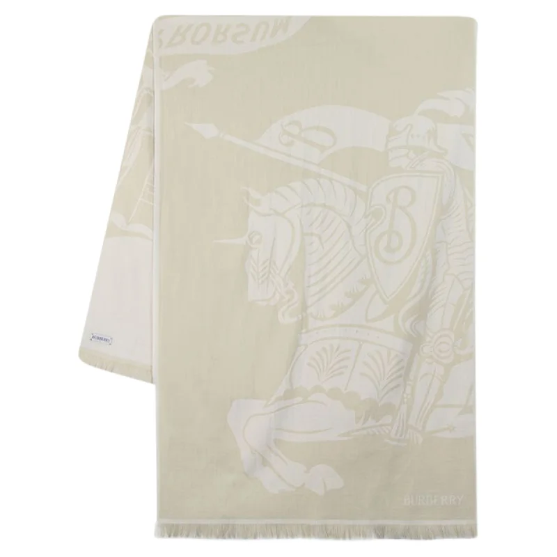 Large Ekd Scarf - Burberry - Cotton - Beige