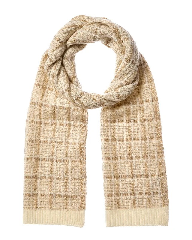 La Fiorentina Plaid Lurex Cashmere & Wool-Blend Scarf