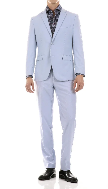 Oslo Collection - Slim Fit 2 Piece Suit Color Sky Blue