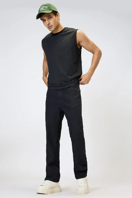 Tapered Regular Black Men's Jeans