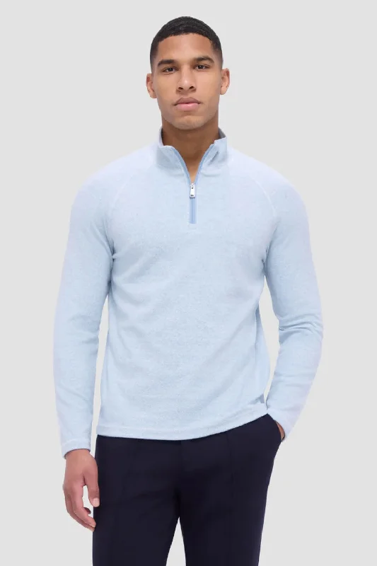 Bugatchi Diagonal Pinstripe Quarter Zip Pull Over