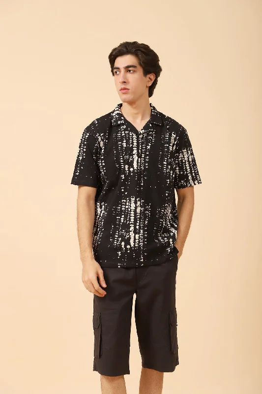 RESORT COLLAR PRINTED BAGGY FIT POLO