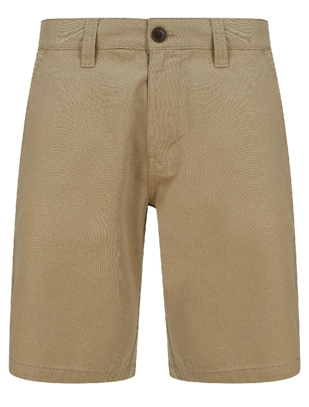 Elvio Cotton Twill Chino Shorts in Stone - Tokyo Laundry