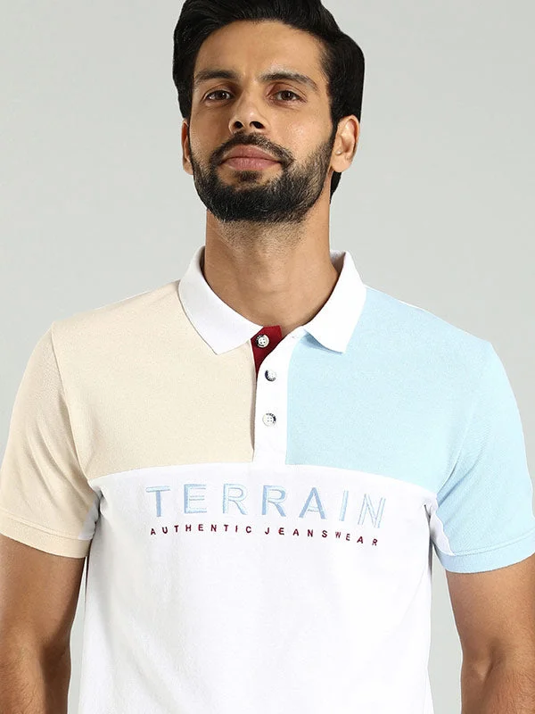 Men Color Block Polo T-Shirt