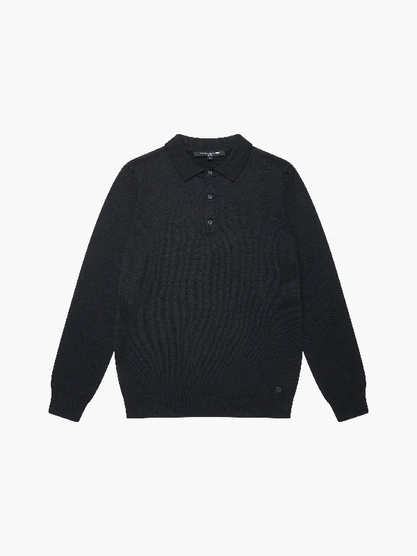 3 Button Knit Polo Shirt