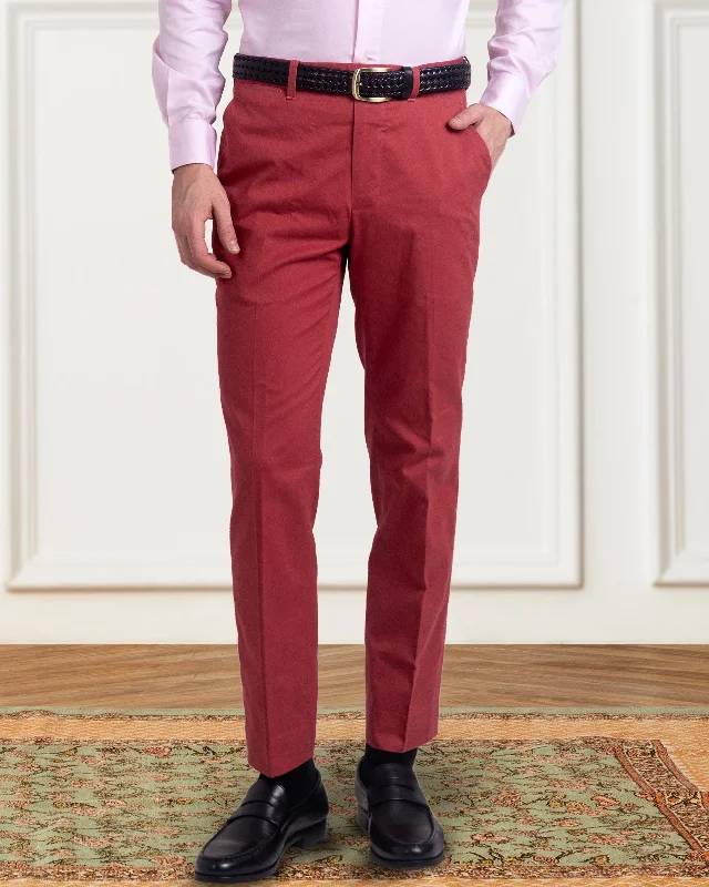 Dugdale Cotton Brick Red Twill Pant