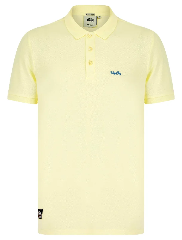 Mortimer 2 Signature Cotton Pique Polo Shirt in Transparent Yellow - Tokyo Laundry