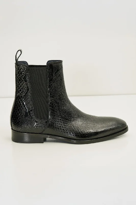 Essential Chelsea Boot - Black Embossed