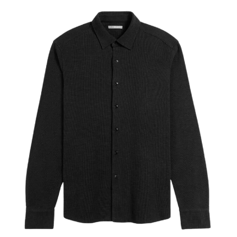 Darcy Slub Waffle Shirt - Black