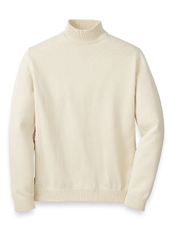 Supima Cotton Mock Neck Sweater - Ivory