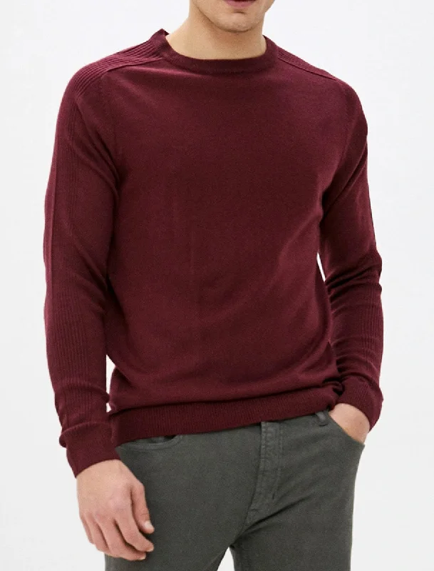 Chattox Crew Neck Knitted Jumper in Zinfandel - Kensington Eastside