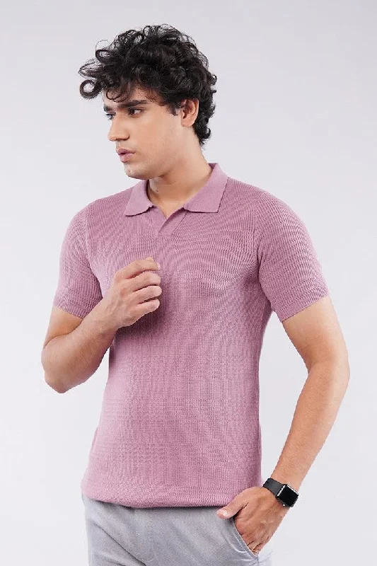 Johnny Collar Polo Shirt - Dusty Pink