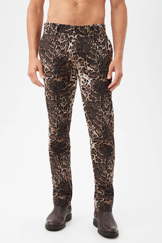 Clyde Lompoul Leopard Jacquard Slim Trousers