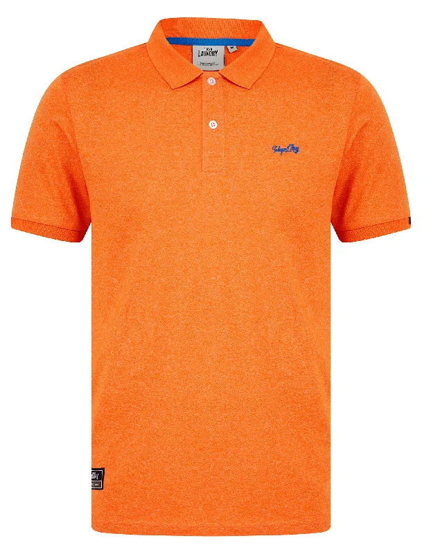 Kieran 2 Grindle Cotton Blend Jersey Polo Shirt in Orange Grindle - Tokyo Laundry