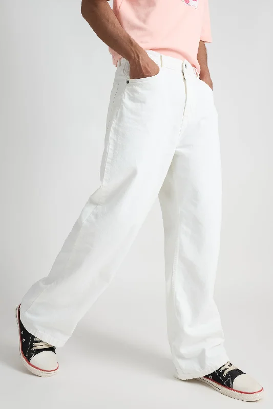 Iconic White Wide Leg Men's Jeans