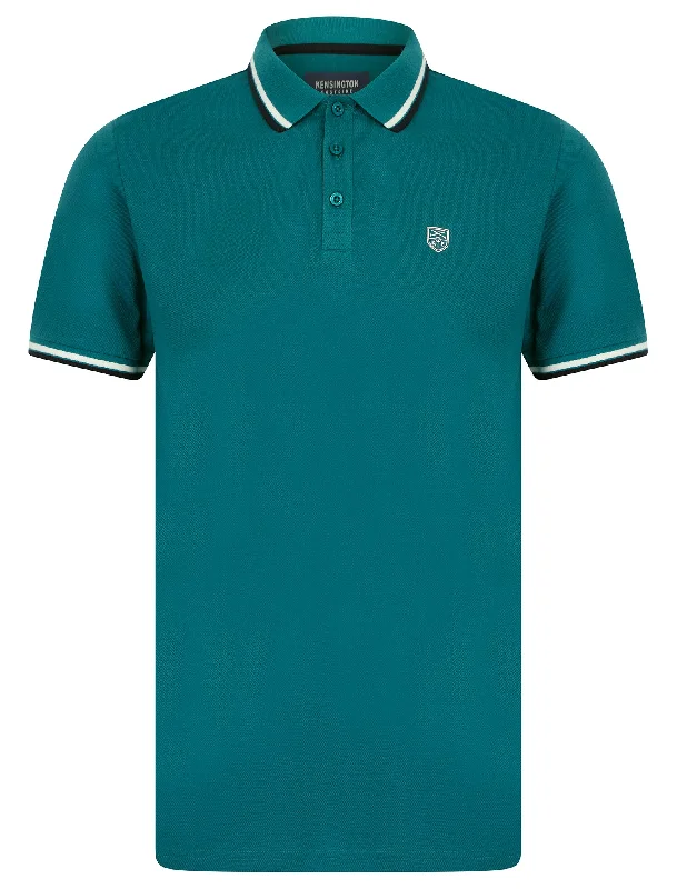 Saints Cotton Pique Polo Shirt in Colonial Blue - Kensington Eastside