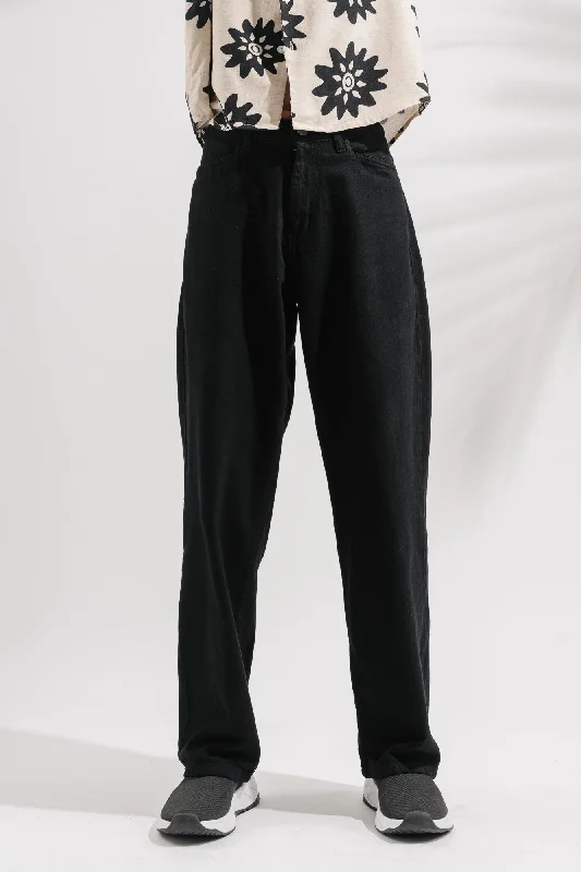 Men's Black Wide Jeans