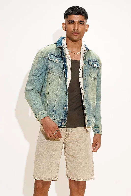 Tie-dye Revival Men's Denim Trucker Jacket