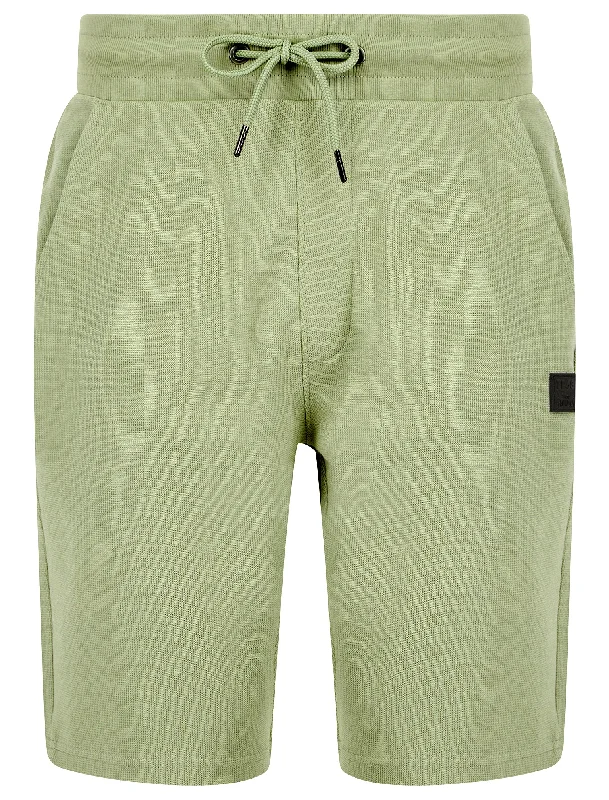 Tarot Motif Brushback Fleece Jogger Shorts in Seagrass - Tokyo Laundry