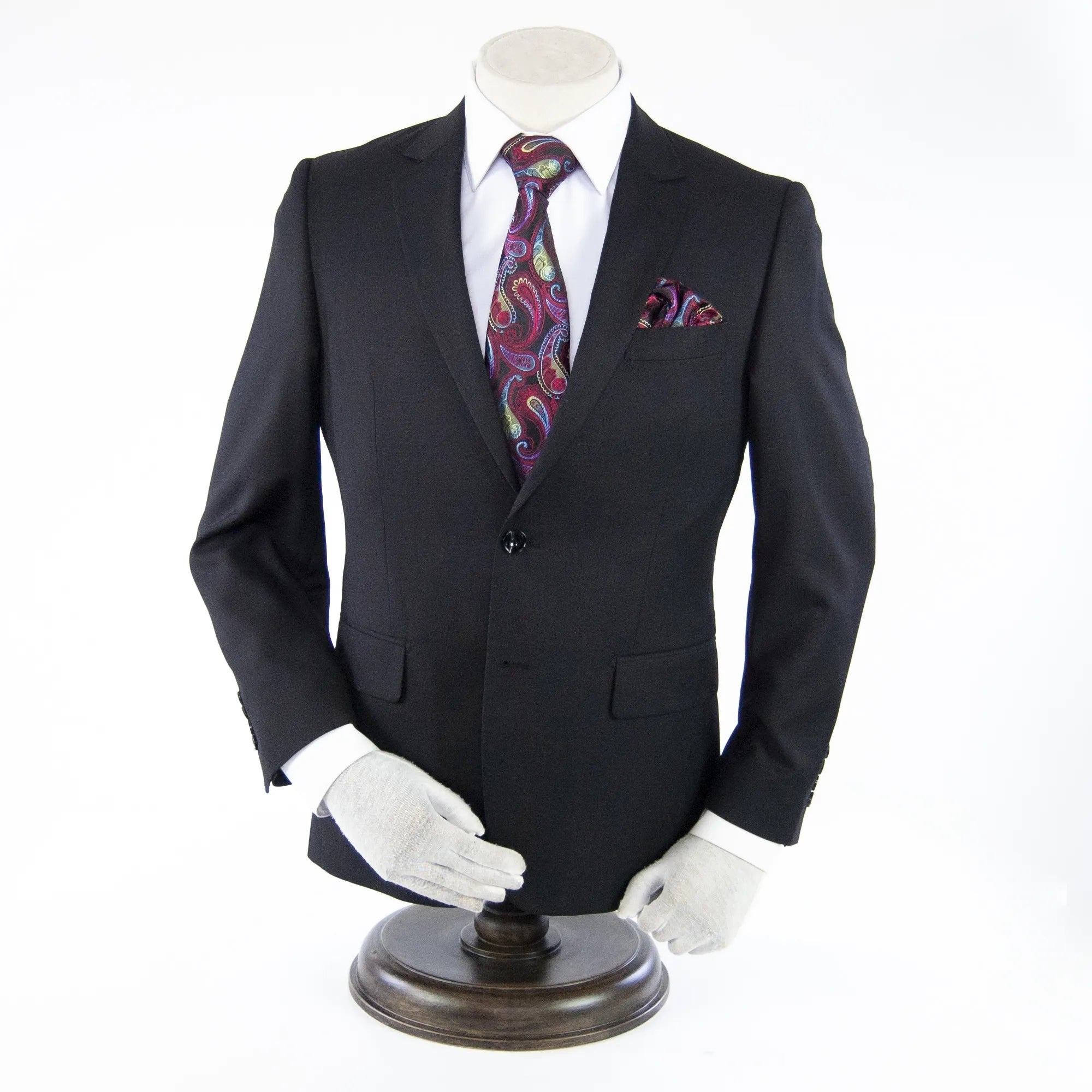 Black Classic European 2-Piece Slim-Fit Suit