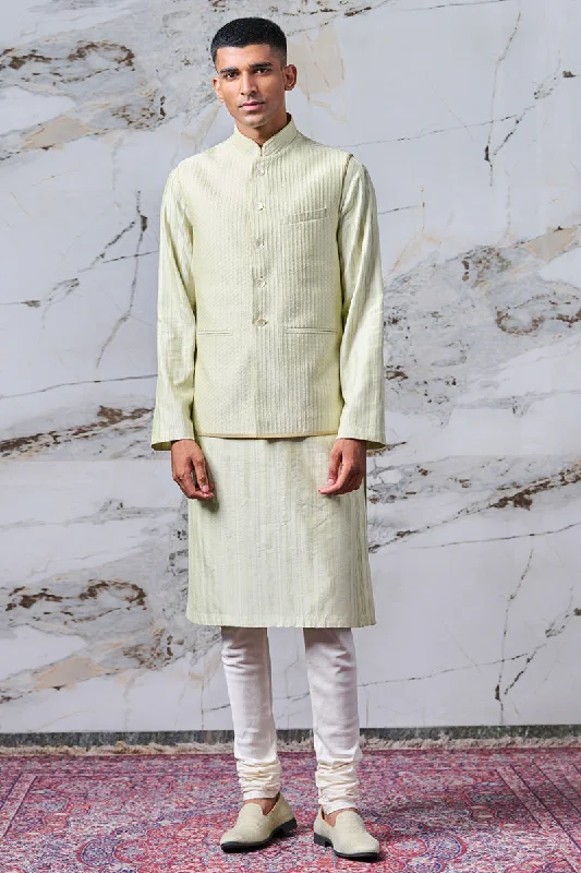 Light Green All Over Textured Bundi