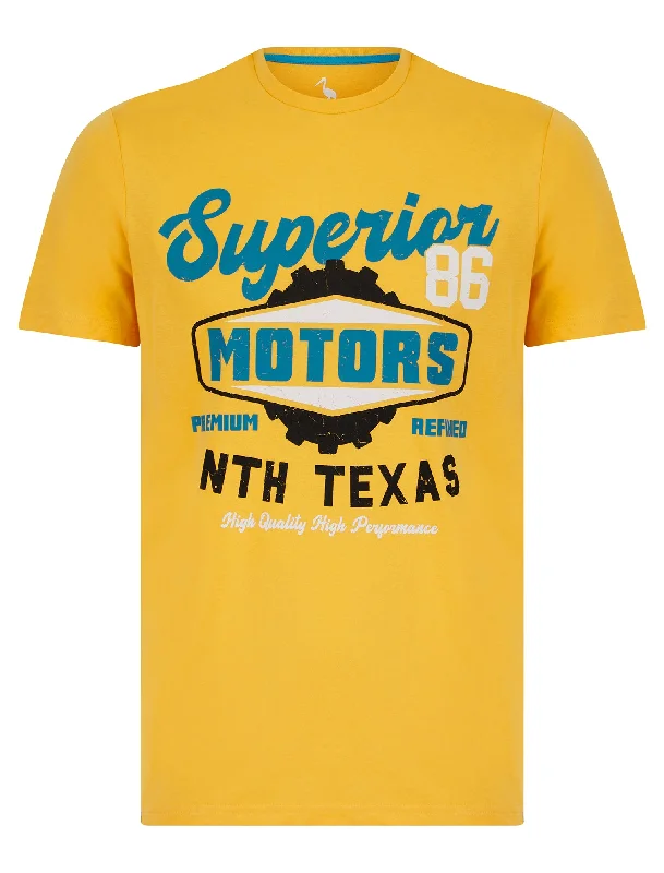 Nth Texas Motif Cotton Jersey T-Shirt in Golden Cream - South Shore