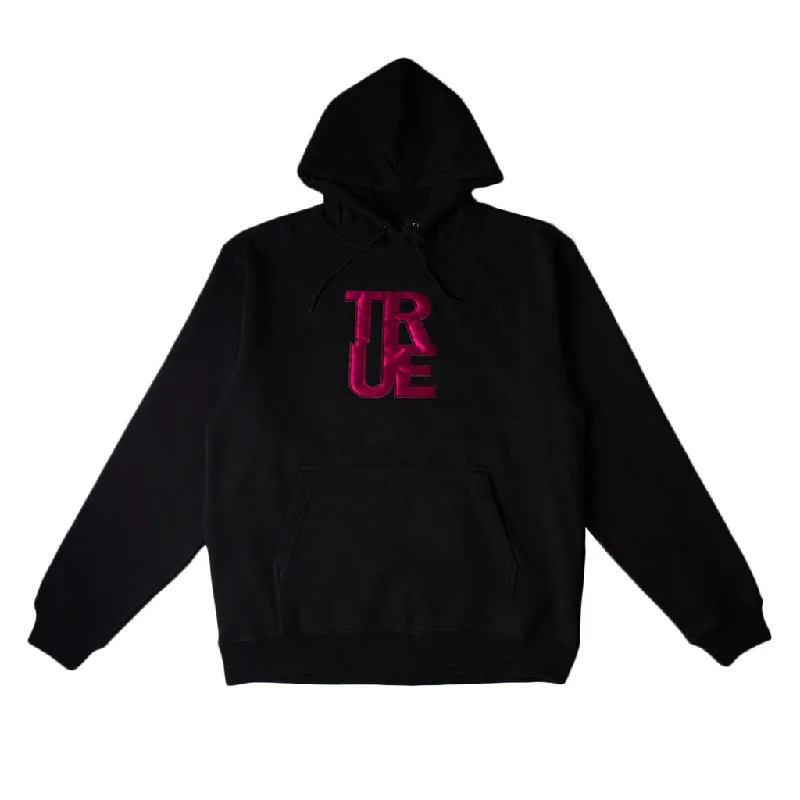 Mens True Logo Hoodie Black/Maroon