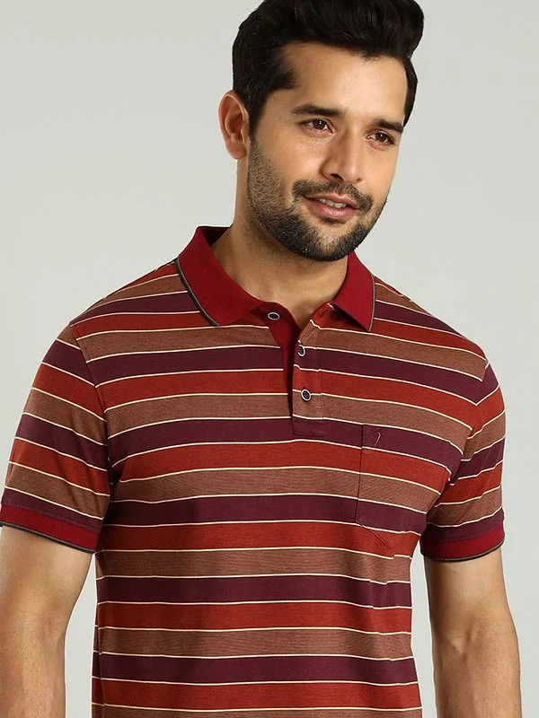 Men Striped Polo T-Shirt