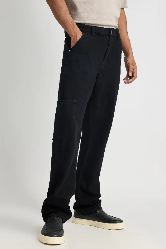 Slim Urban Black Men's Cargo Jeans