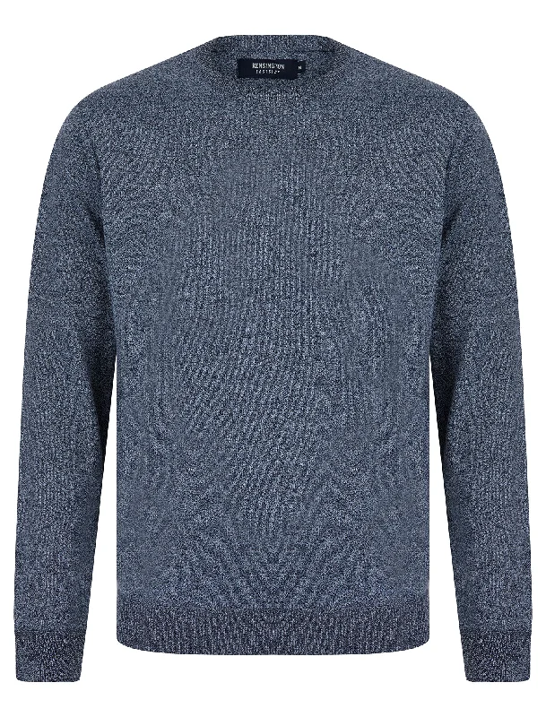 Barney 2 Crew Neck Birdseye Pique Jumper in Grey - Kensington Eastside