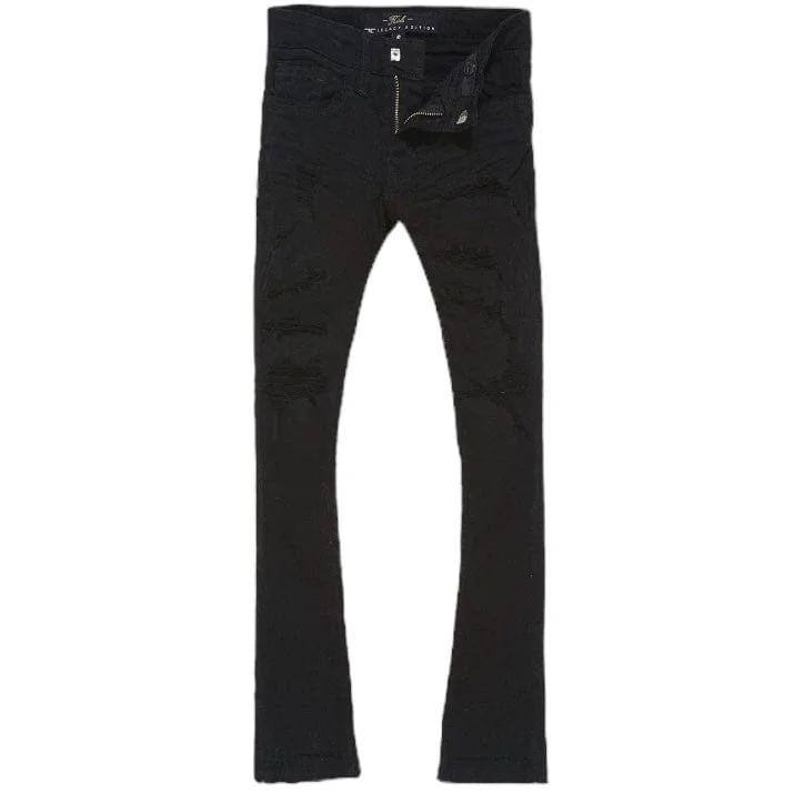 Kids Jordan Craig Stacked Tribeca Twill Pants (Black) JTF960RK