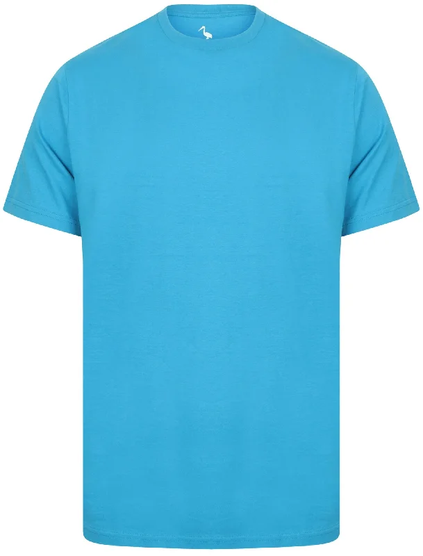 Kinsley Basic Cotton Crew Neck T-Shirt In Blue Aster - South Shore