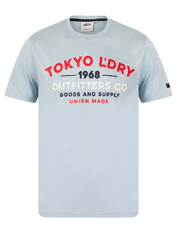 Adapt Motif Jersey Grindle Crew-Neck T-Shirt in Ice Water - Tokyo Laundry