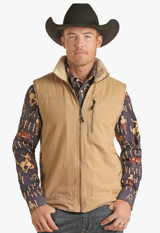 Powder River Mens Brushed Cotton Canvas Vest