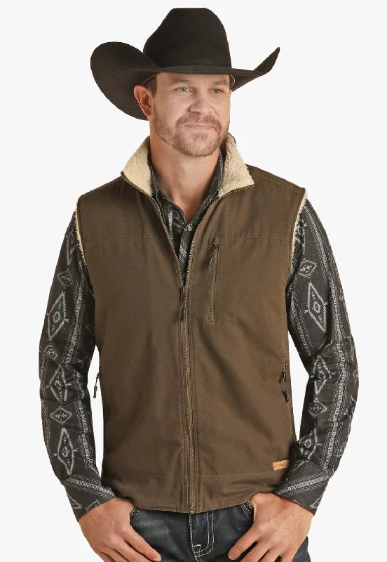 Powder River Mens Brushed Cotton Canvas Vest