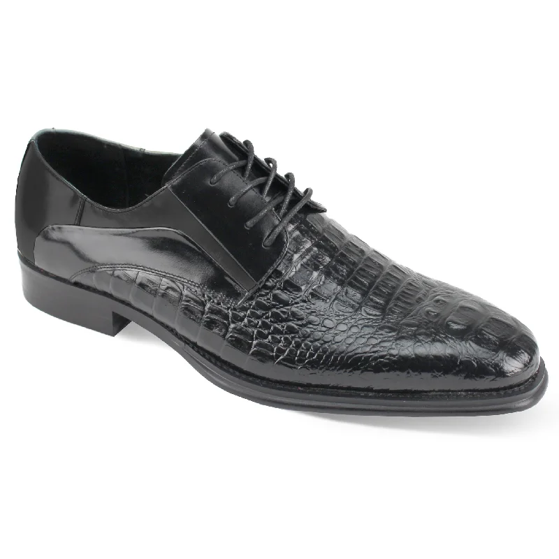 GIOVANNI LEATHER SHOES-MASON-BLACK