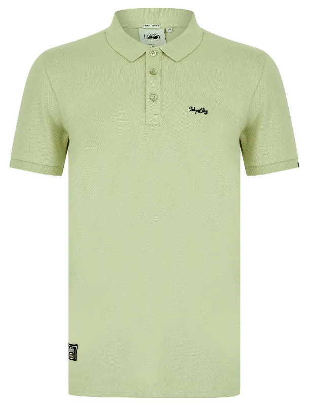 Mortimer 2 Signature Cotton Pique Polo Shirt in Sage Green - Tokyo Laundry