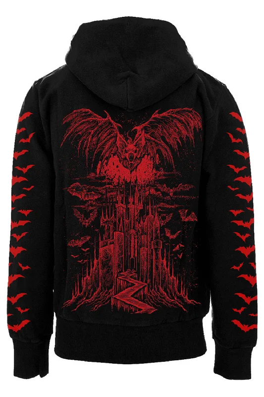 Vampire Castle Hoodie w/ Bat Sleeves [BLOOD RED]