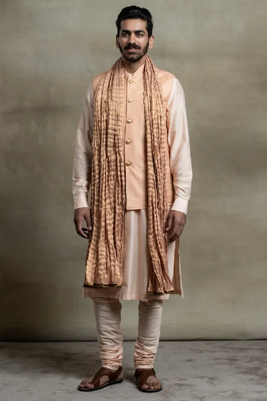 Peach Resham Brocade Bundi