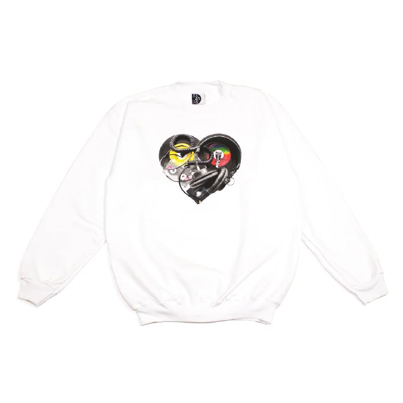 Mens Ongaku In Love Crewneck Sweatshirt White