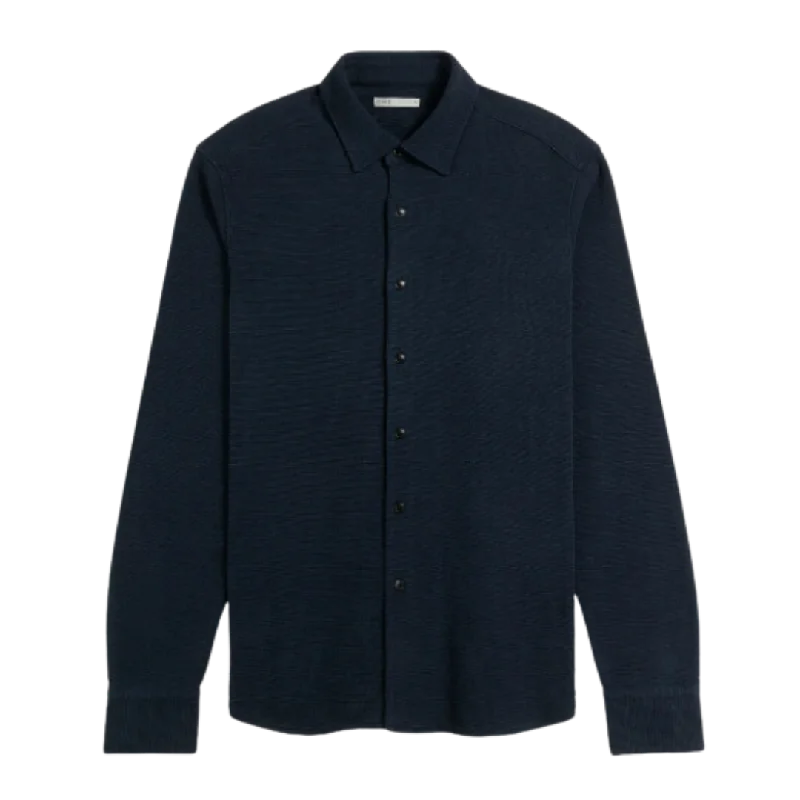 Darcy Slub Waffle Shirt - Navy