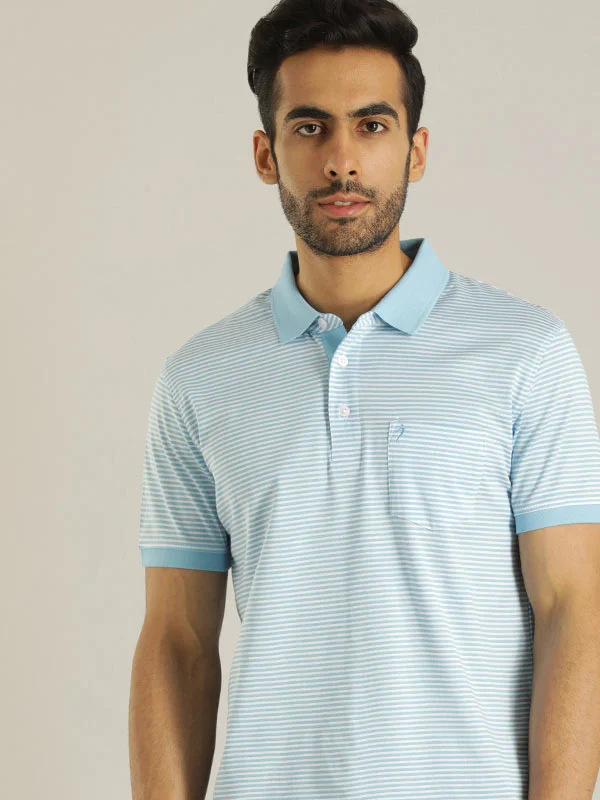 Men Striped Polo T-Shirt