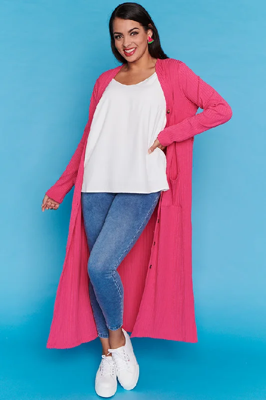 Hana Hot Pink Duster Cardi