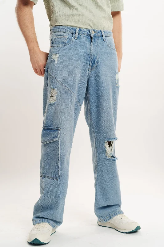 Men's Mid Blue Relaxed Jeans