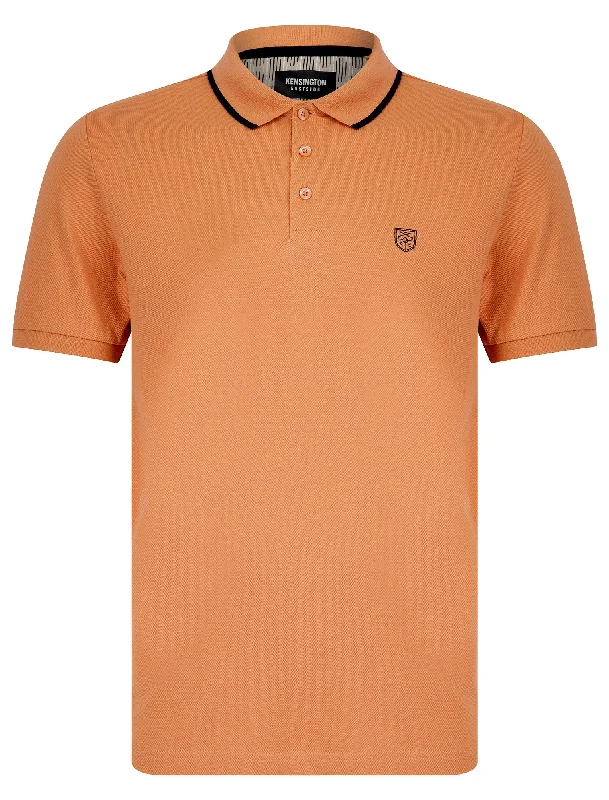 Buckfast Cotton Pique Polo Shirt in Cork Taupe - Kensington Eastside