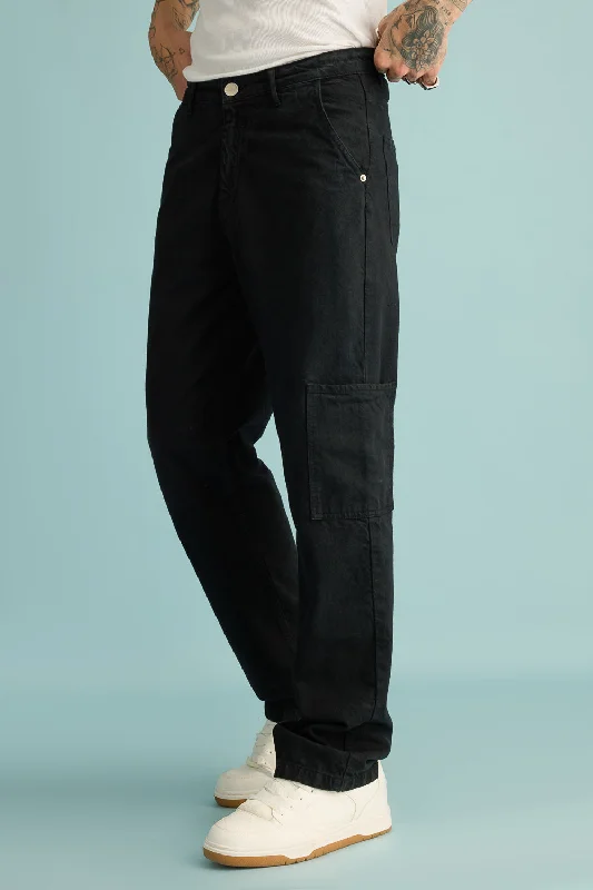 Men's Stealth Black Denim Cargos