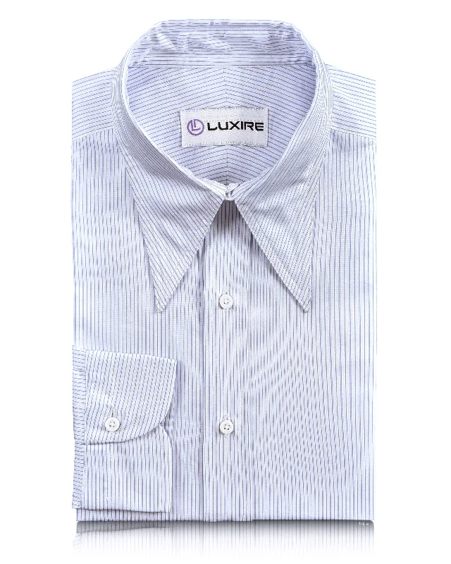 Baby Blue Whtile Pencil Stripes Shirt