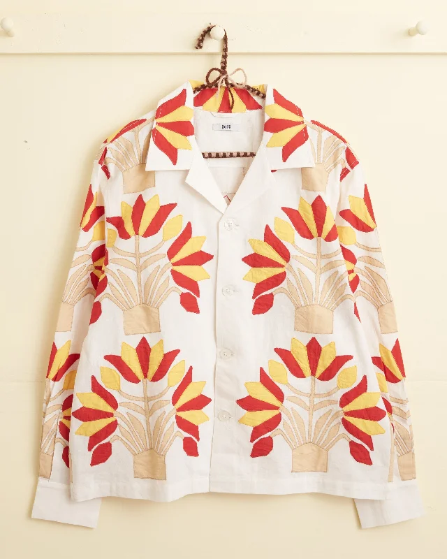 Foliage Appliqué Long Sleeve Shirt